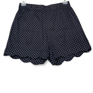 Andree By Unit Women's Polka Dot Elastic Waist Size Small Black Shorts Pull On